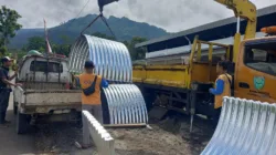 Material Armco Jembatan Garuda Mulai Tiba, Percepat Pembangunan TMMD Reguler Ke-128 Kodim 0702/Purbalingga