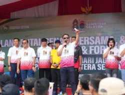 HUT ke-80 Sumsel Meriah, Ribuan Warga Ikuti Jalan Santai Dan Senam Bersama