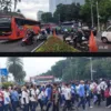Ratusan Ribu Buruh Padati Monas, Lalu Lintas Thamrin Tersendat Saat May Day 2026