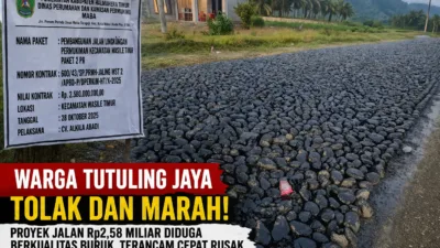 Masyarakat Tutuling Jaya Tolak Hasil Proyek Jalan Rp2,58 Miliar, Desak Evaluasi Kontraktor