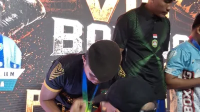 Personel Ditsamapta Polda Sumsel Raih Medali Perak di VIP Boxing Road to PON Bela Diri 2026