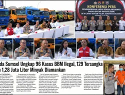 Polda Sumsel Ungkap 96 Kasus BBM Ilegal, 129 Tersangka dan 1,28 Juta Liter Minyak Diamankan