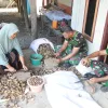 Tak Hanya Bangun Infrastruktur, Satgas TMMD ke 129 Kodim 0102/Pidie Bantu Warga Kupas Pinang,Perkuat Kemanunggalan TNI dan Rakyat