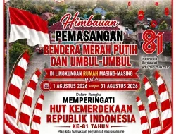 Camat Silat Hilir Ajak Masyarakat Kibarkan Merah Putih dan Umbul-Umbul Sambut HUT ke-81 Kemerdekaan RI