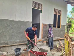 Pantang Menyerah! Satgas TMMD Ke-129 Kodim 0102/Pidie Kebut Plester Dinding RTLH Demi Hunian Layak bagi Warga