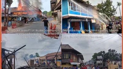 Kebakaran Hebat di Jantung Kota Kayuagung, Sejumlah Usaha dan Rumah Warga Ludes