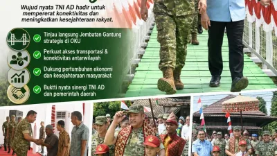 Dorong Kesejahteraan Warga OKU, Kasad Jenderal TNI Maruli Simanjuntak Tinjau Jembatan Gantung Strategis
