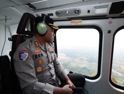 Helikopter AW 169 Dikerahkan, Polda Sumsel dan Polres OKI Pantau Karhutla dari Udara