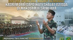 Ikhtiar Spiritual Hadapi Kemarau, Kasrem 044/Gapo Ikuti Shalat Istisqa di Makodam II/Sriwijaya