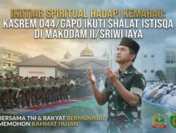 Ikhtiar Spiritual Hadapi Kemarau, Kasrem 044/Gapo Ikuti Shalat Istisqa di Makodam II/Sriwijaya