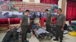 Pererat Kemanunggalan dengan rakyat, HUT ke-81 TNI Korem 121/Abw gelar Baksos Kesehatan Donor Darah dan Pembagian Sembako