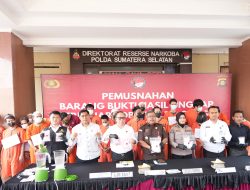 Polda Sumsel Tegaskan Perang terhadap Peredaran Narkoba, Barang Bukti Senilai Rp 2,1 Miliar Dimusnahkan