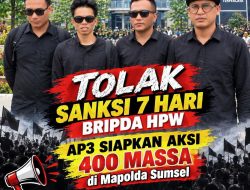 Tolak Sanksi 7 Hari Bripda HPW, AP3 Siapkan Aksi 400 Massa di Mapolda Sumsel